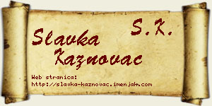Slavka Kaznovac vizit kartica